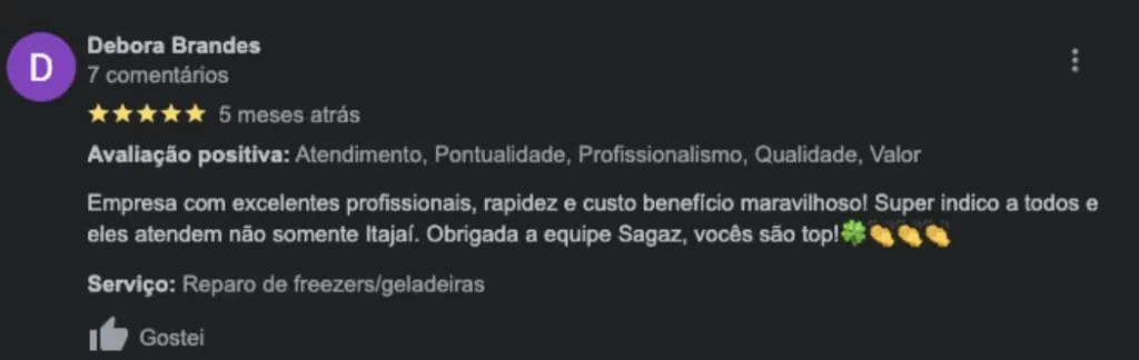 Depoimento de cliente