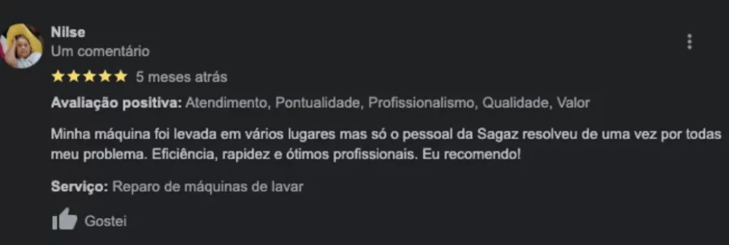 Depoimento de cliente